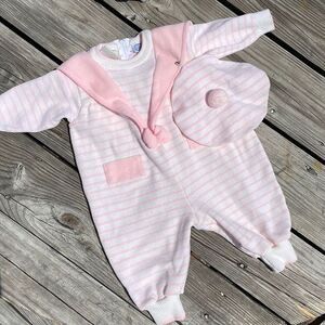 2 piece Vintage Baby Onesie & matching hat